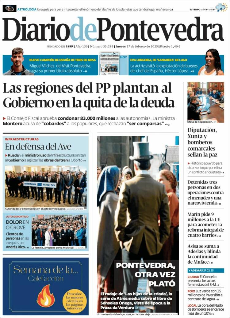 Portada de Diario de Pontevedra (España)