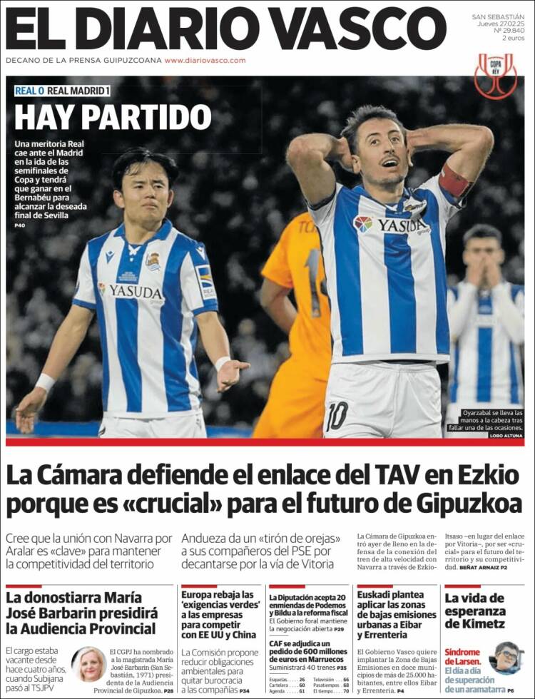 Portada de Diario Vasco (España)