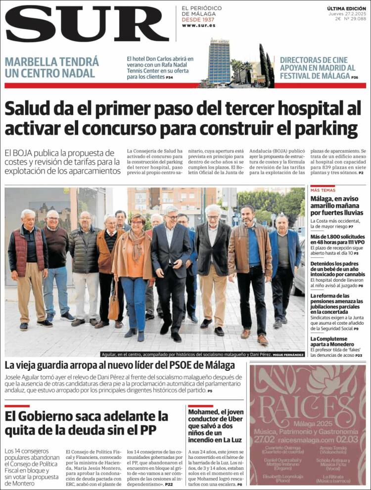 Portada de Diario el Sur (España)