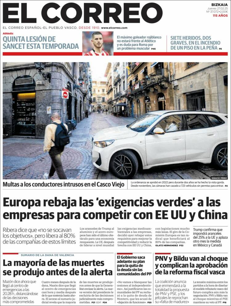 Portada de El Correo (España)