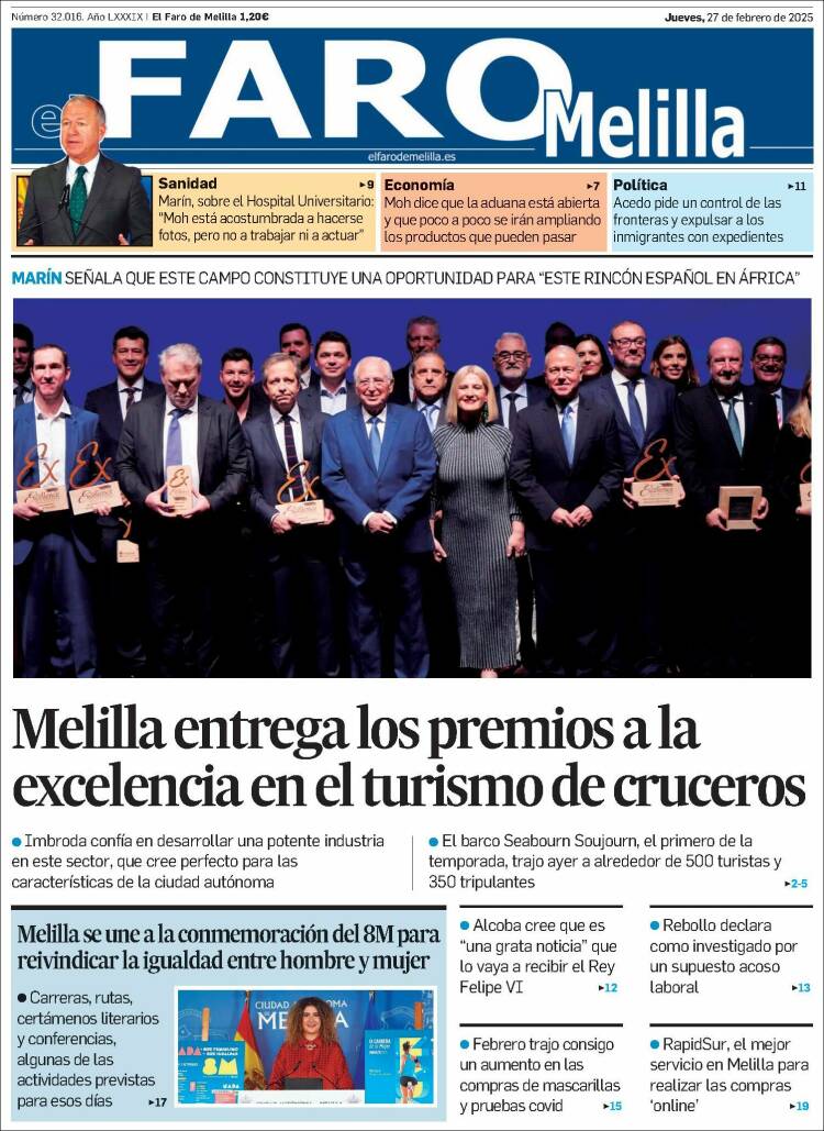 Portada de El Faro de Melilla (España)