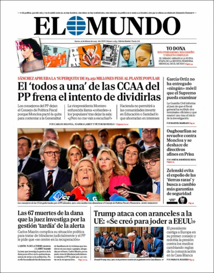 Portada de El Mundo (España)