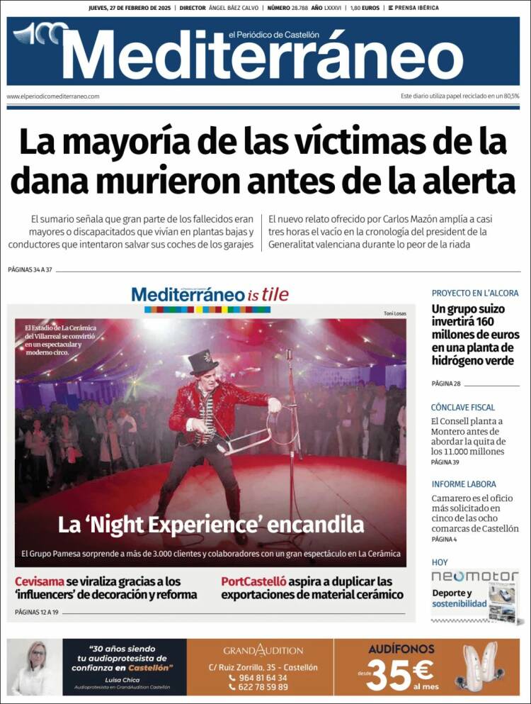 Portada de El Periódico Mediterraneo (España)