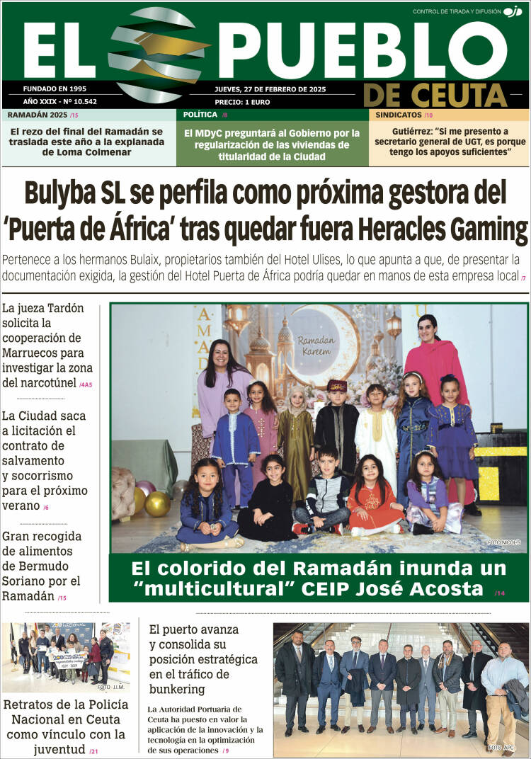 Portada de El Pueblo de Ceuta (España)
