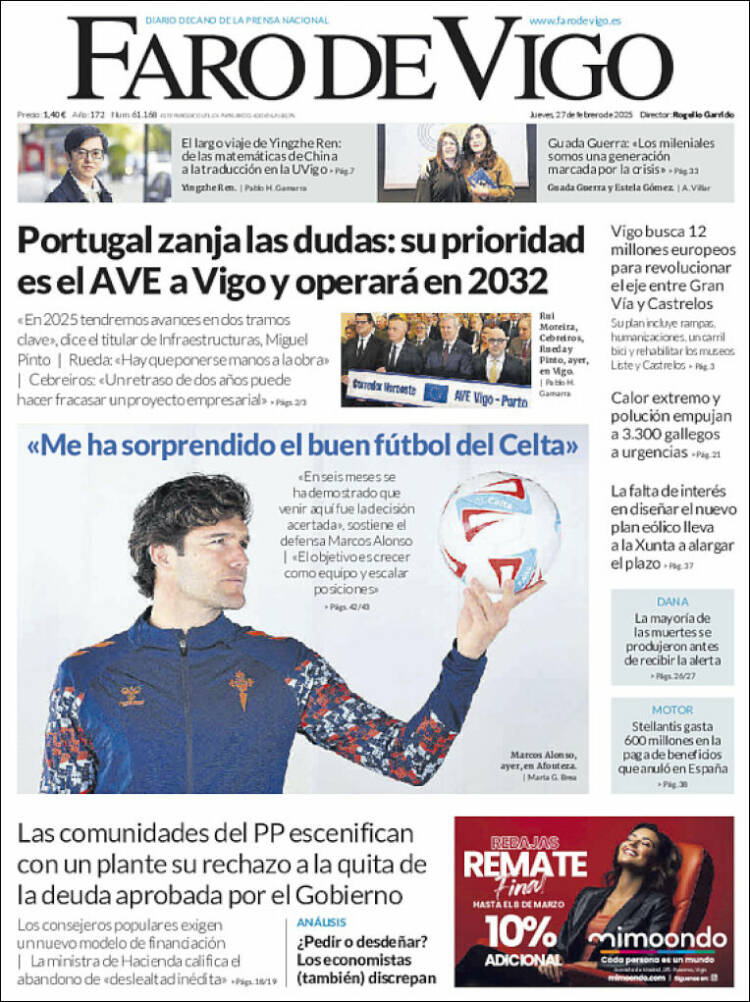 Portada de Faro de Vigo (España)