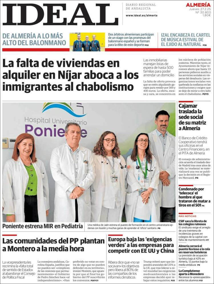 Portada de Ideal Almeria (España)