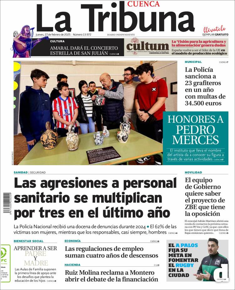 Portada de La Tribuna de Cuenca (España)