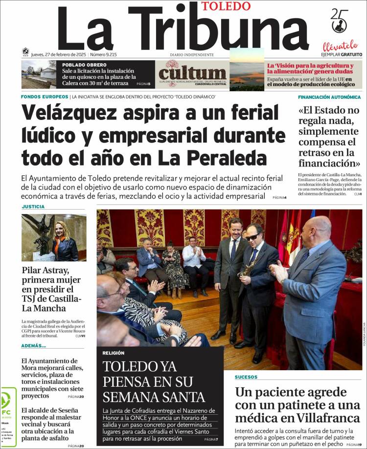 Portada de La Tribuna de Toledo (España)