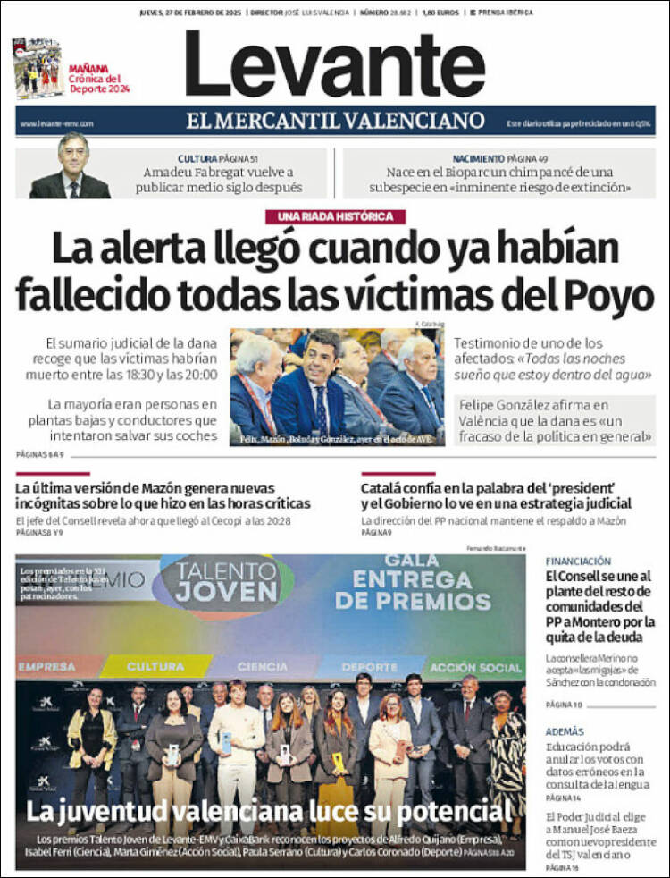 Portada de Levante (España)