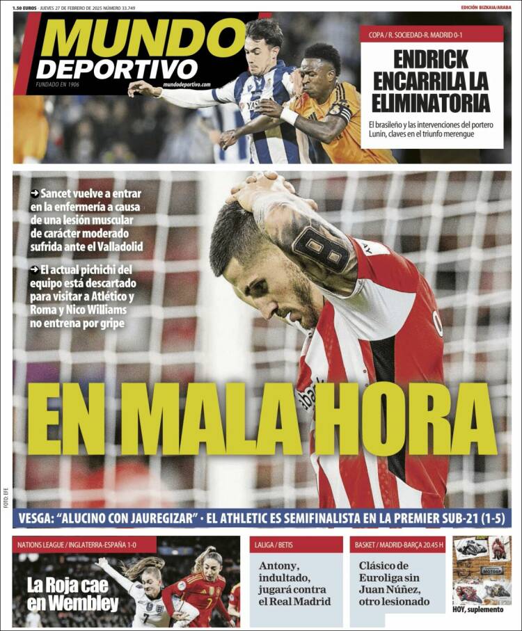 Portada de Mundo Deportivo Bizkaia (España)
