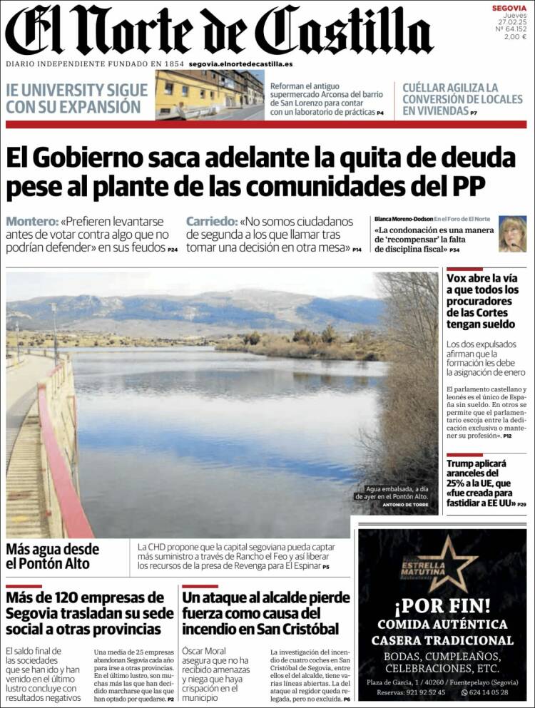 Portada de Norte de Castilla - Segovia (España)