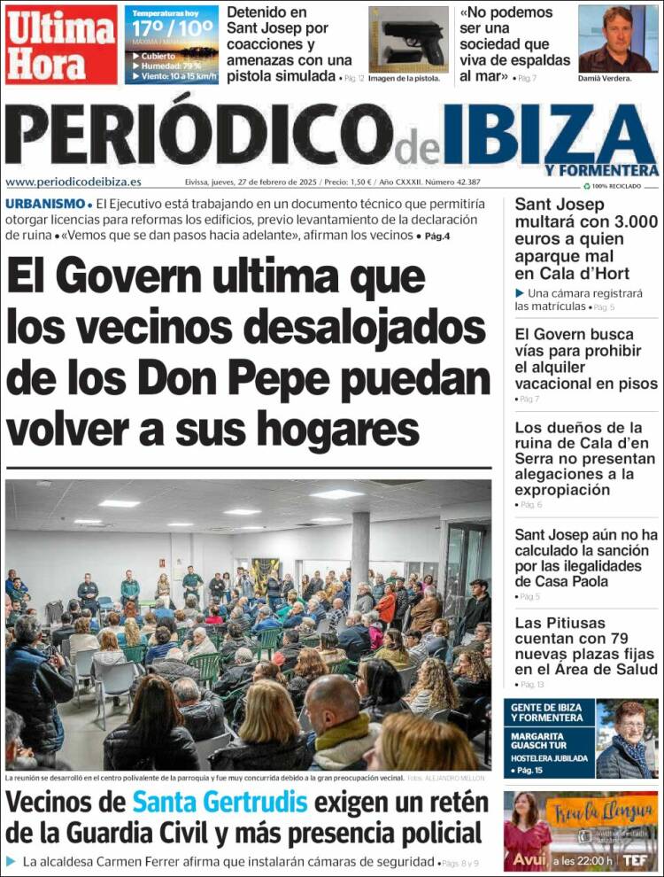 Portada de Periódico de Ibiza (España)