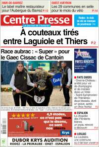 Portada de Centre Presse (Francia)