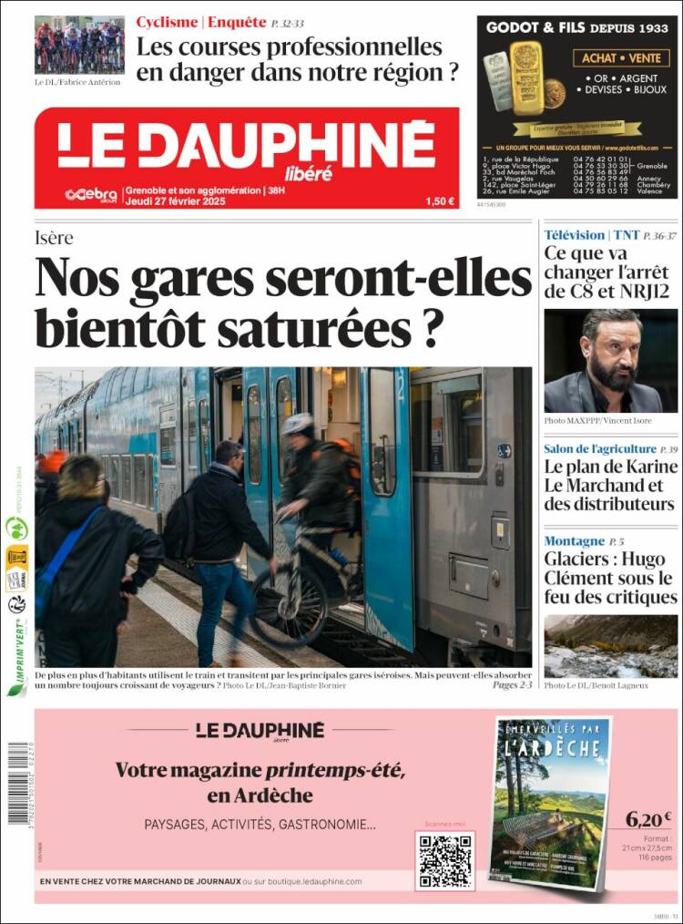 Portada de Le Dauphiné Libéré (Francia)