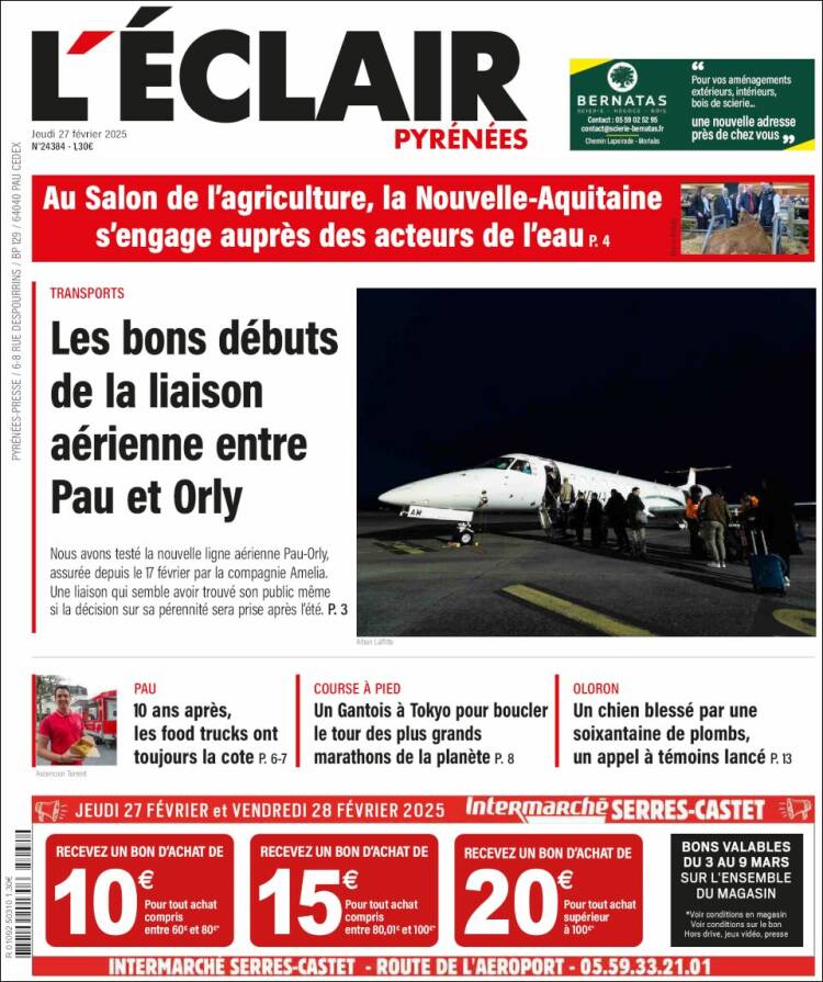Portada de L'Eclair des Pyrénées (Francia)