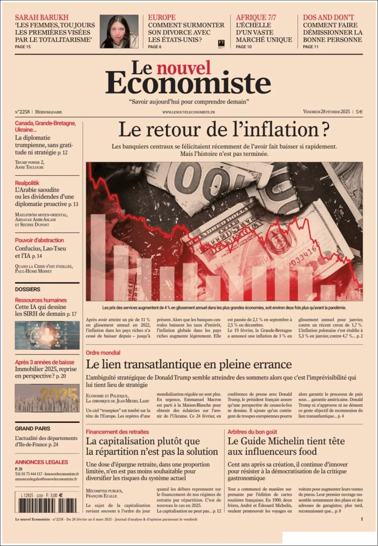 Portada de Le nouvel Economiste (Francia)
