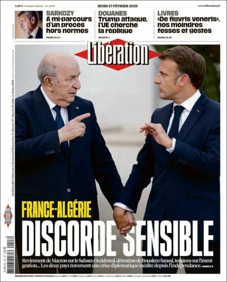 Portada de Libération (Francia)