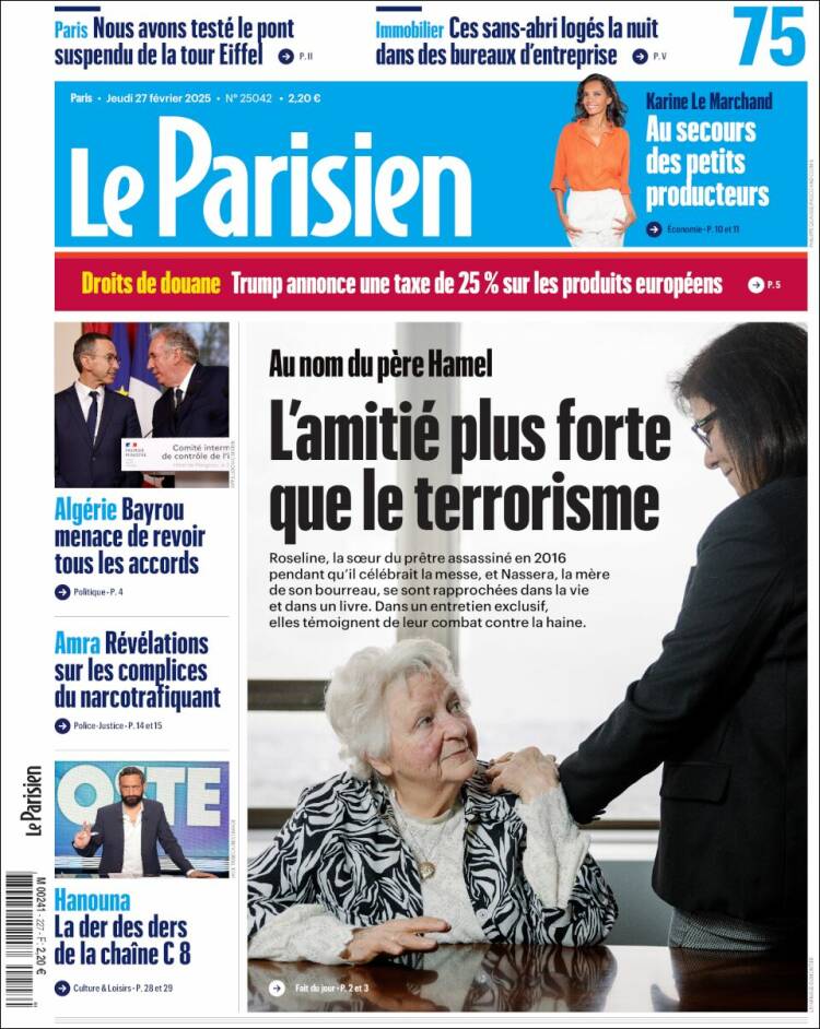 Portada de Le Parisien (Francia)