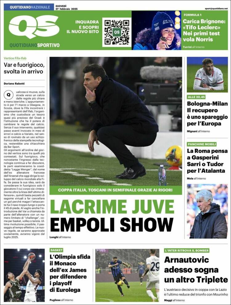 Portada de Quotidiano Sportivo (Italia)