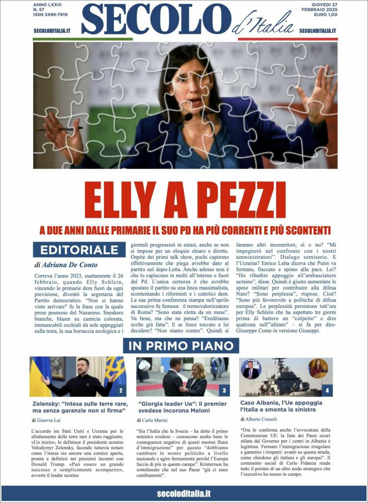 Portada de Secolo d'Italia (Italia)
