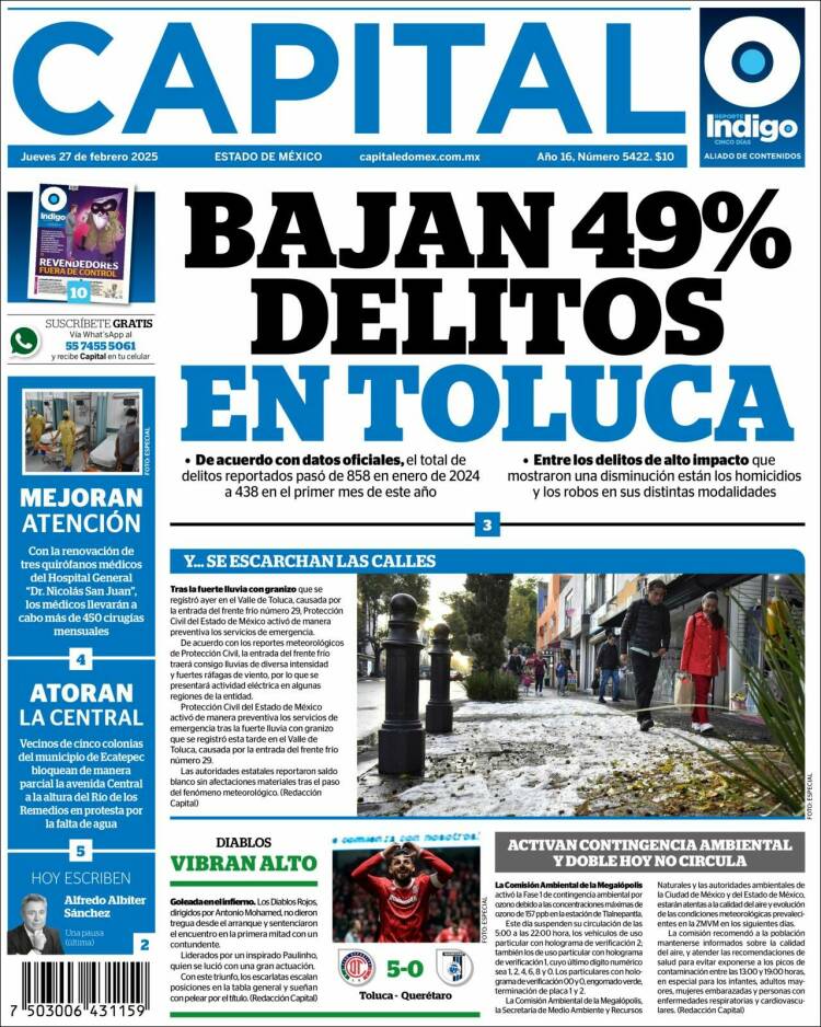 Portada de Capital México (México)
