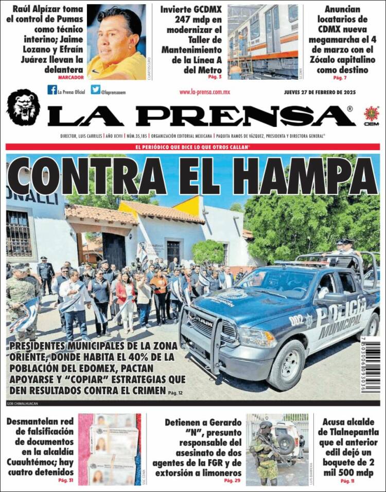 Portada de La Prensa (México)
