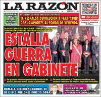 Portada de La Razón (Per&uacute;)