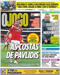 Portada de O Jogo (Portugal)