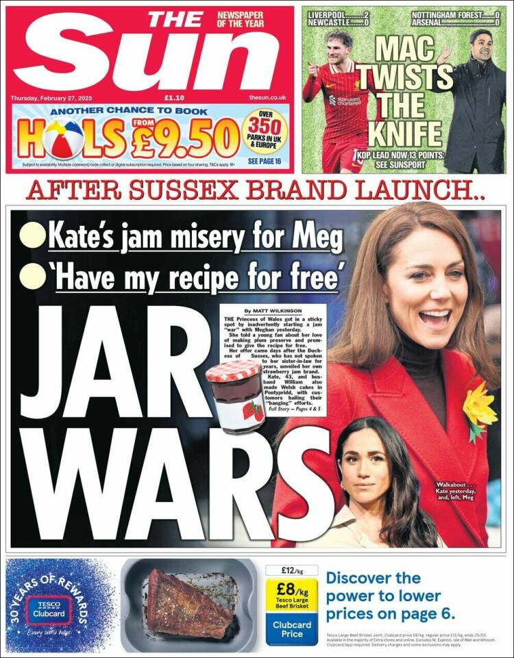 Portada de The Sun (Reino Unido)