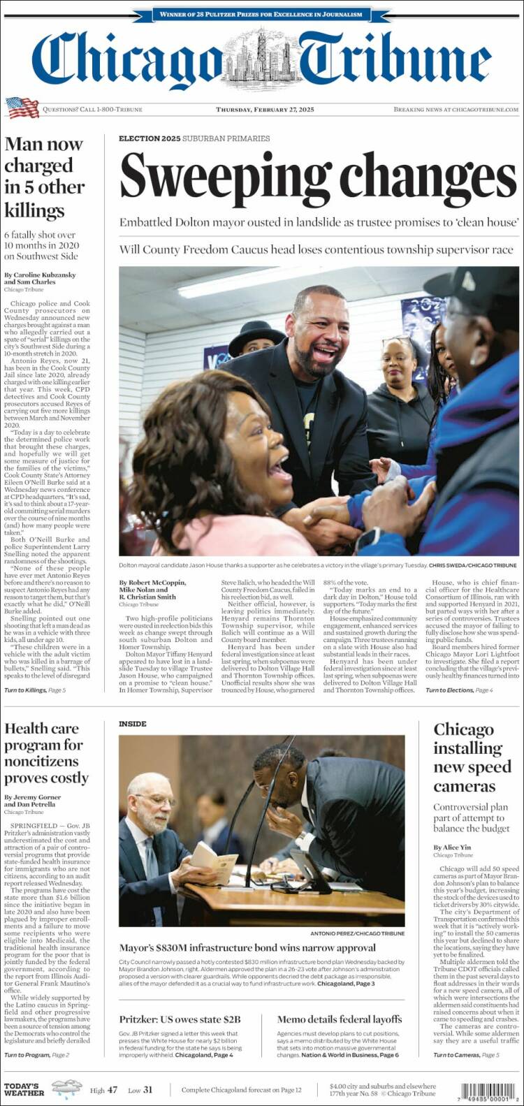 Portada de Chicago Tribune (USA)