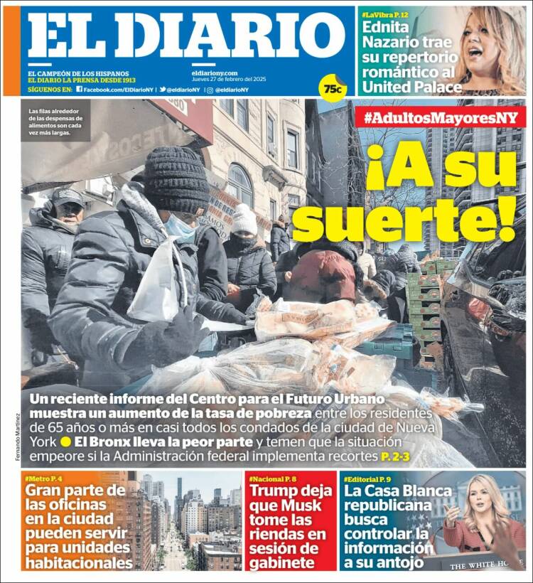 Portada de El Diario NY (USA)