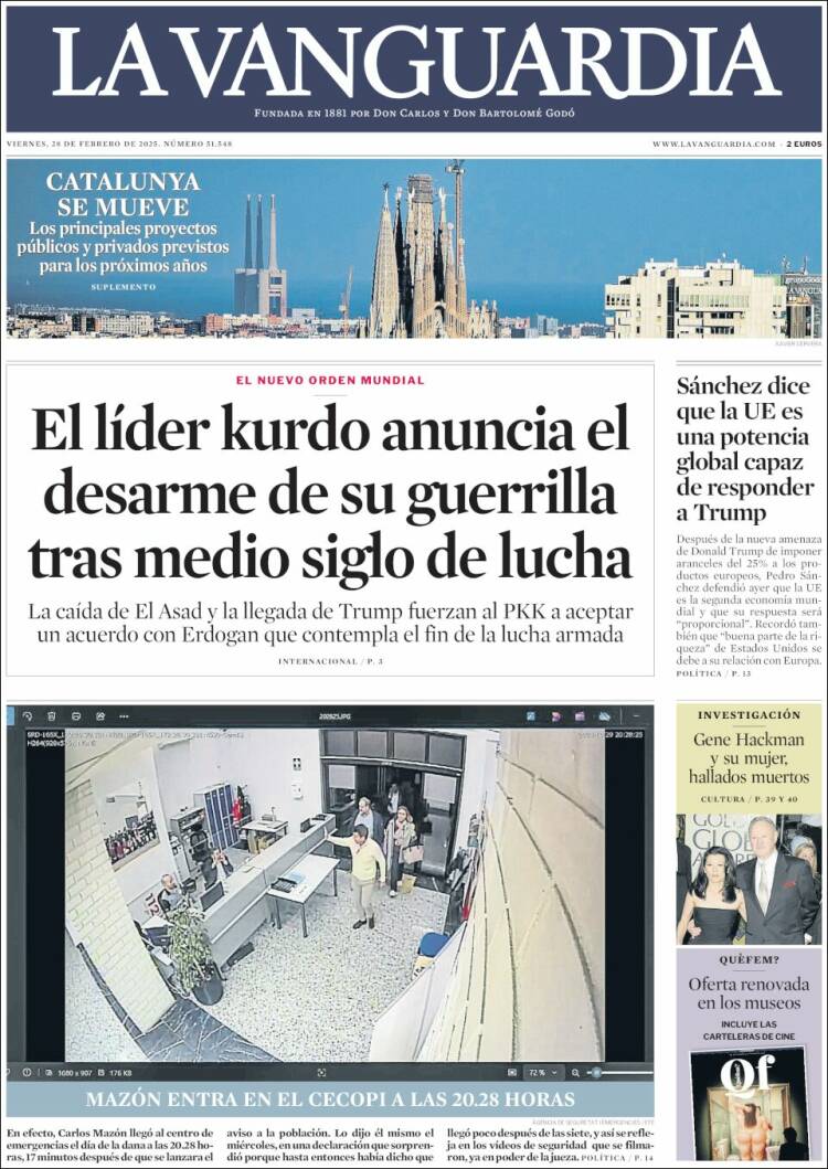 Portada de La Vanguardia (Spain)