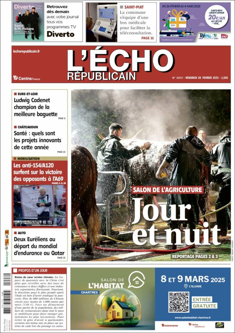 Portada de L'Echo Républicain (Francia)