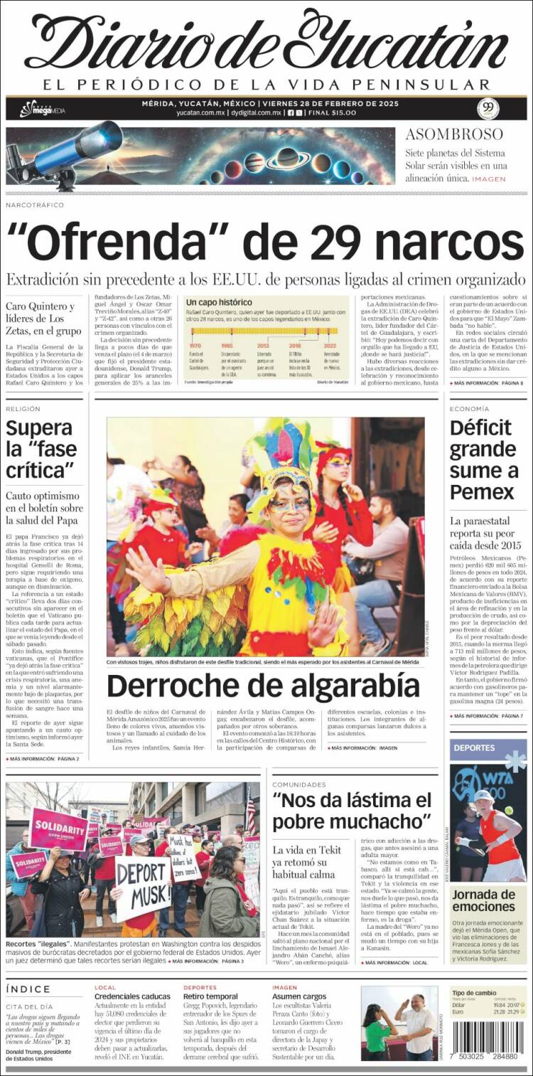 Portada de Diario de Yucatán (Mexico)