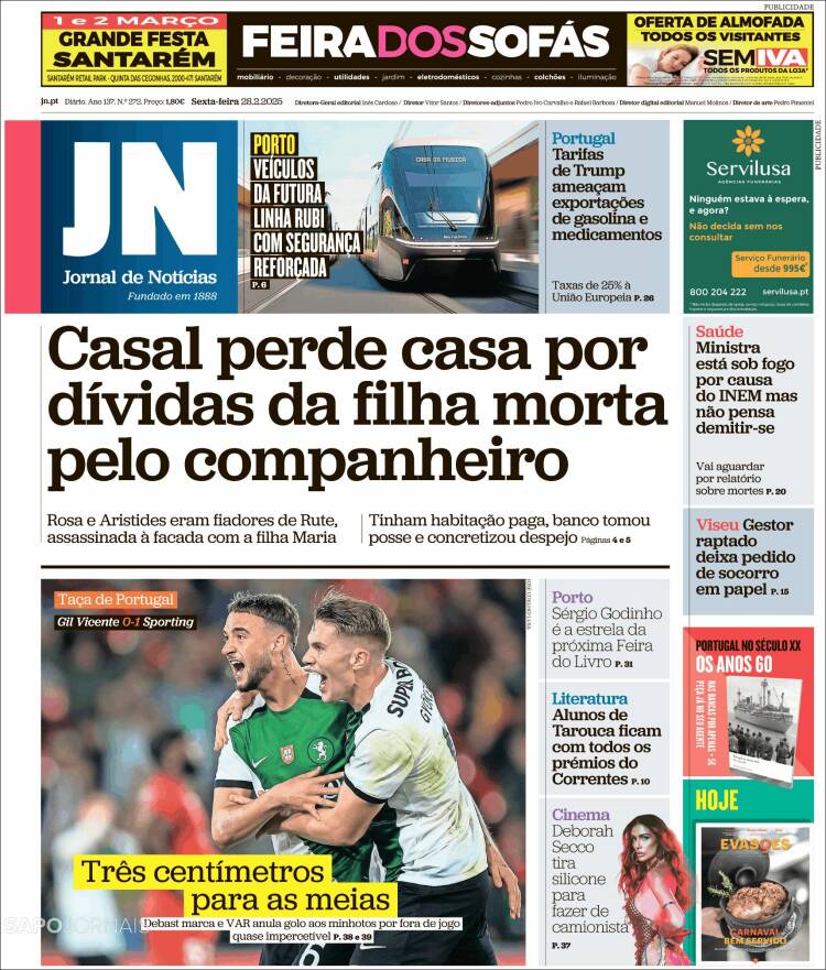Portada de Jornal de Notícias (Portugal)