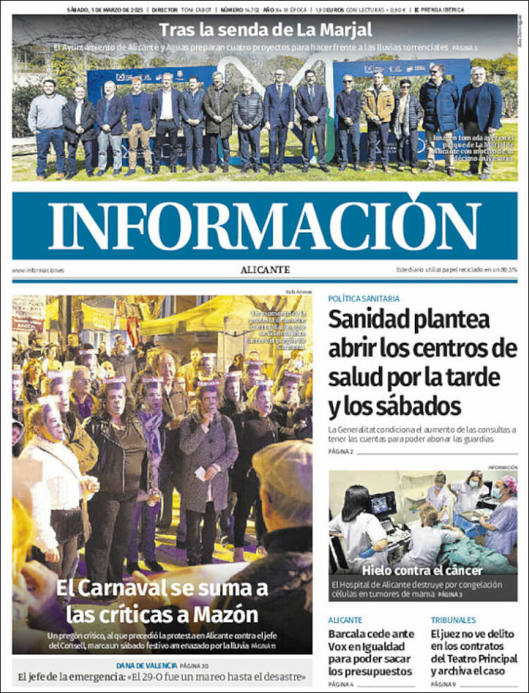 Portada de Diario Información (España)