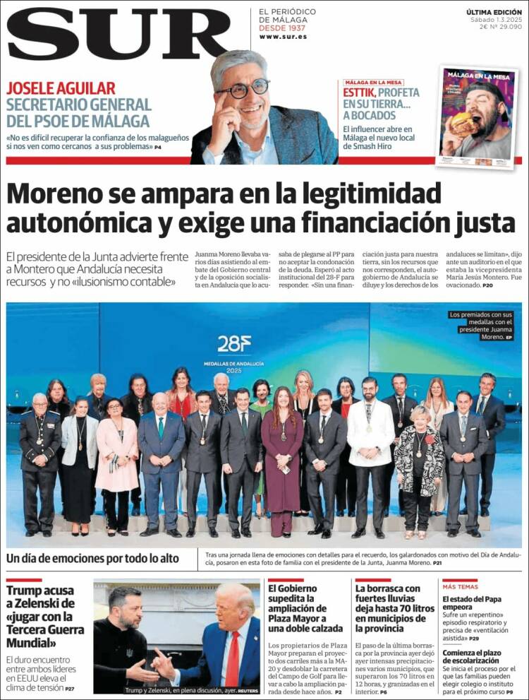 Portada de Diario el Sur (España)