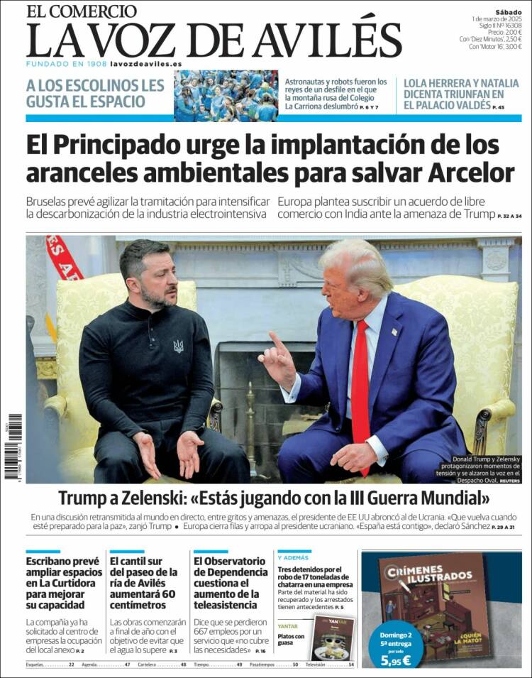 Portada de El Comercio - Avilés (España)