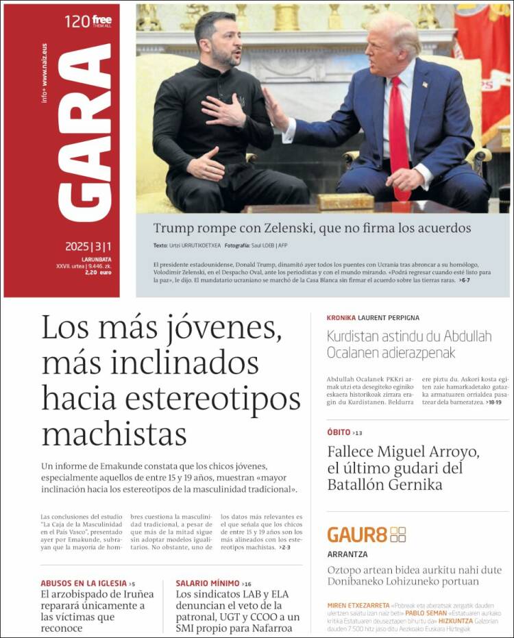 Portada de Gara (España)