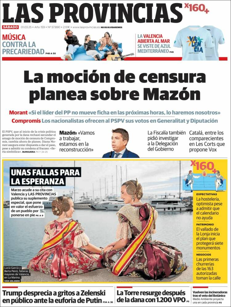 Portada de Las Provincias (España)