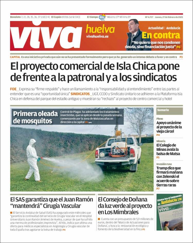 Portada de Viva Huelva (España)