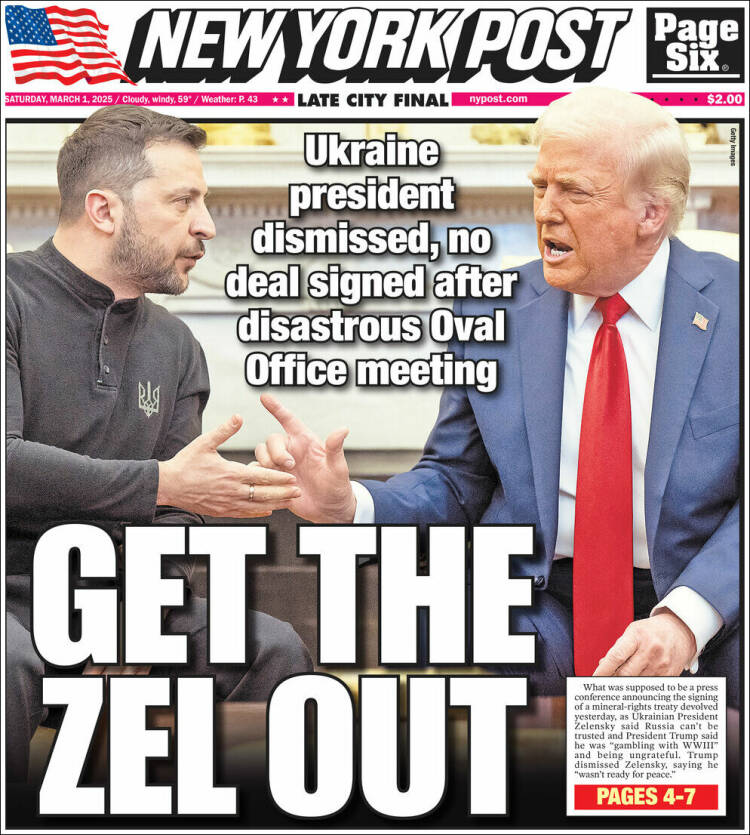 Portada de New York Post (USA)