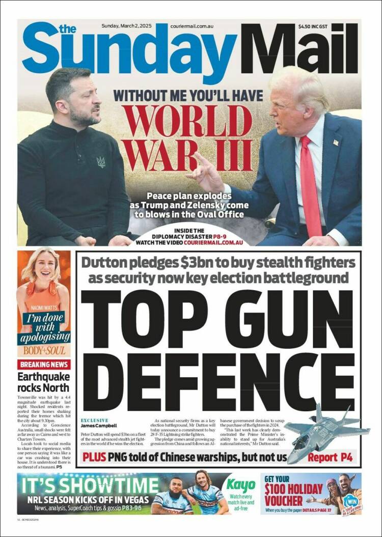 Portada de The Courier-Mail (Australia)