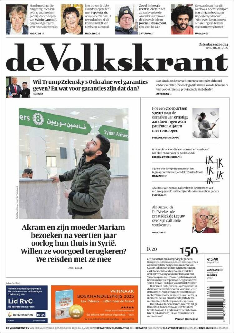 Portada de De Volkskrant (Pa&iacute;ses Bajos)