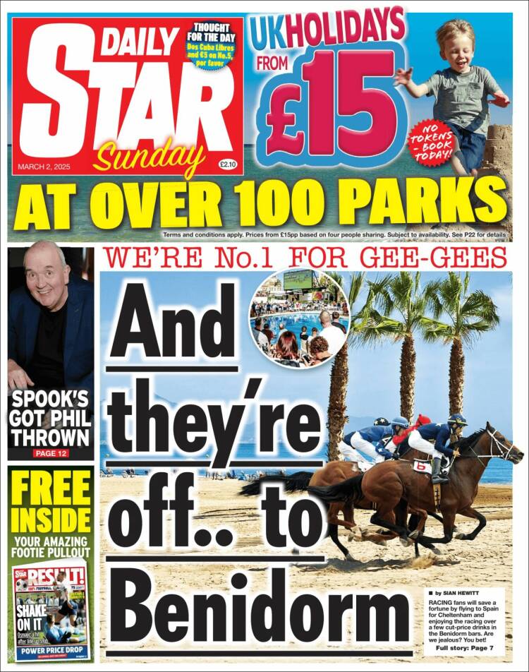 Portada de Daily Star (Reino Unido)
