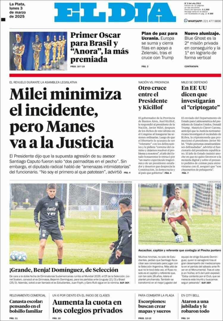 Portada de El Día de la Plata (Argentina)