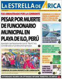 Portada de La Estrella de Arica (Chile)
