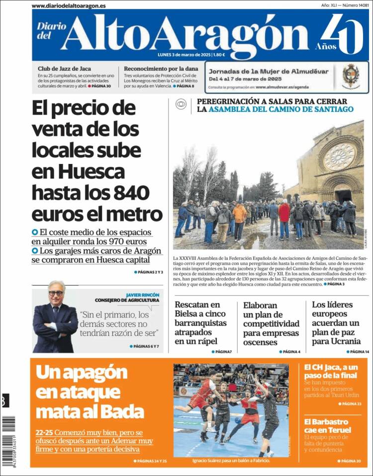 Portada de Diario del AltoAragón (España)