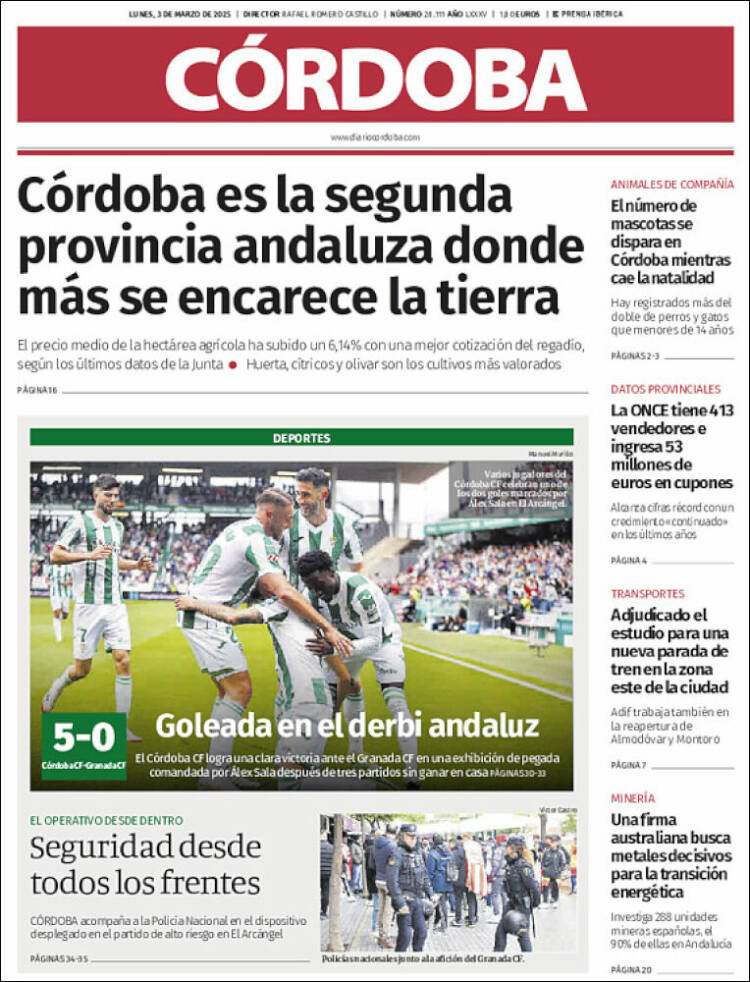 Portada de Diario de Córdoba (España)