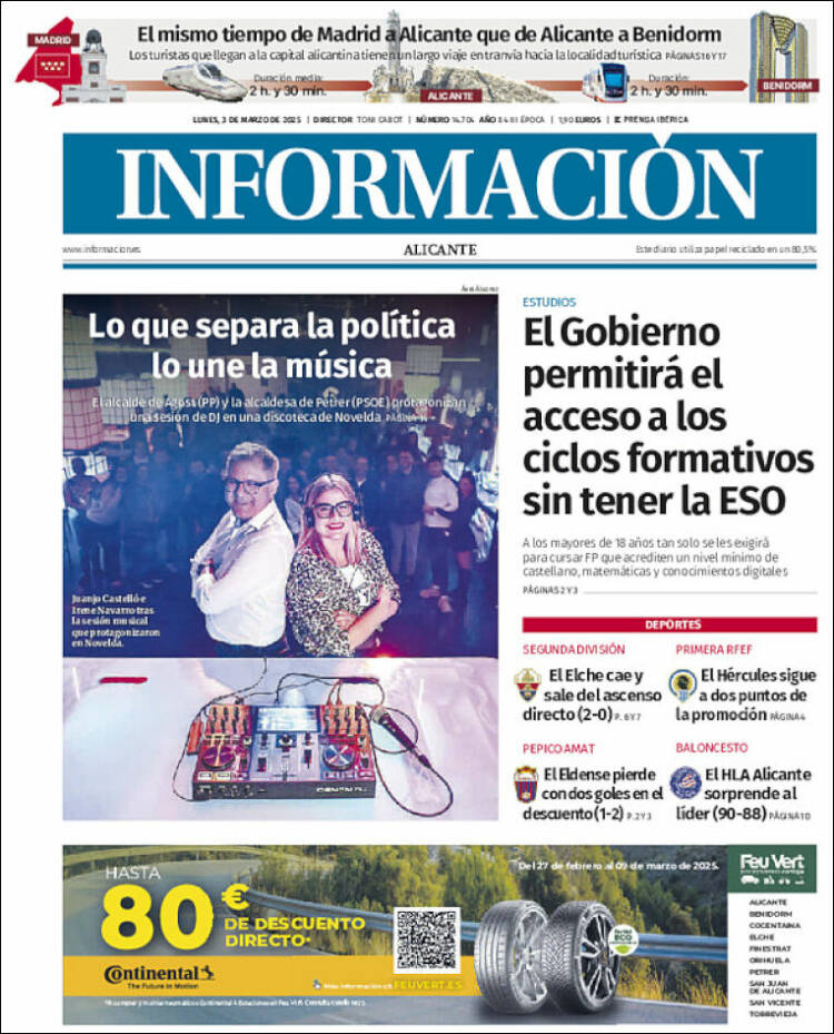 Portada de Diario Información (España)